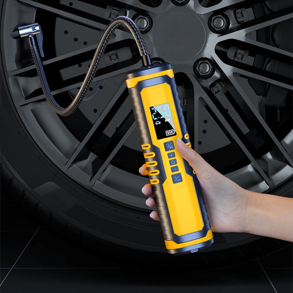 

Tire Inflator Portable Air Compressor 6000mAh Smart Digital Display Air Pump With LED Lighting Multiple Adapters For Bike Ball