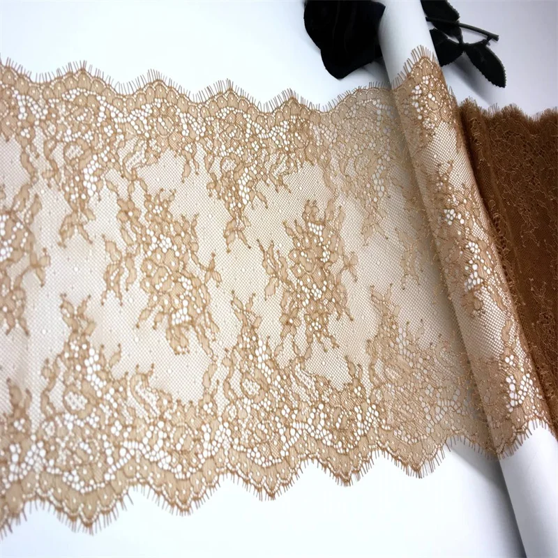 (3m/Lot) Eyelash Lace For Needlework 22.5cm IDY Lace Trim Chantilly Sewing Fabric Lace For Sewing Clothes