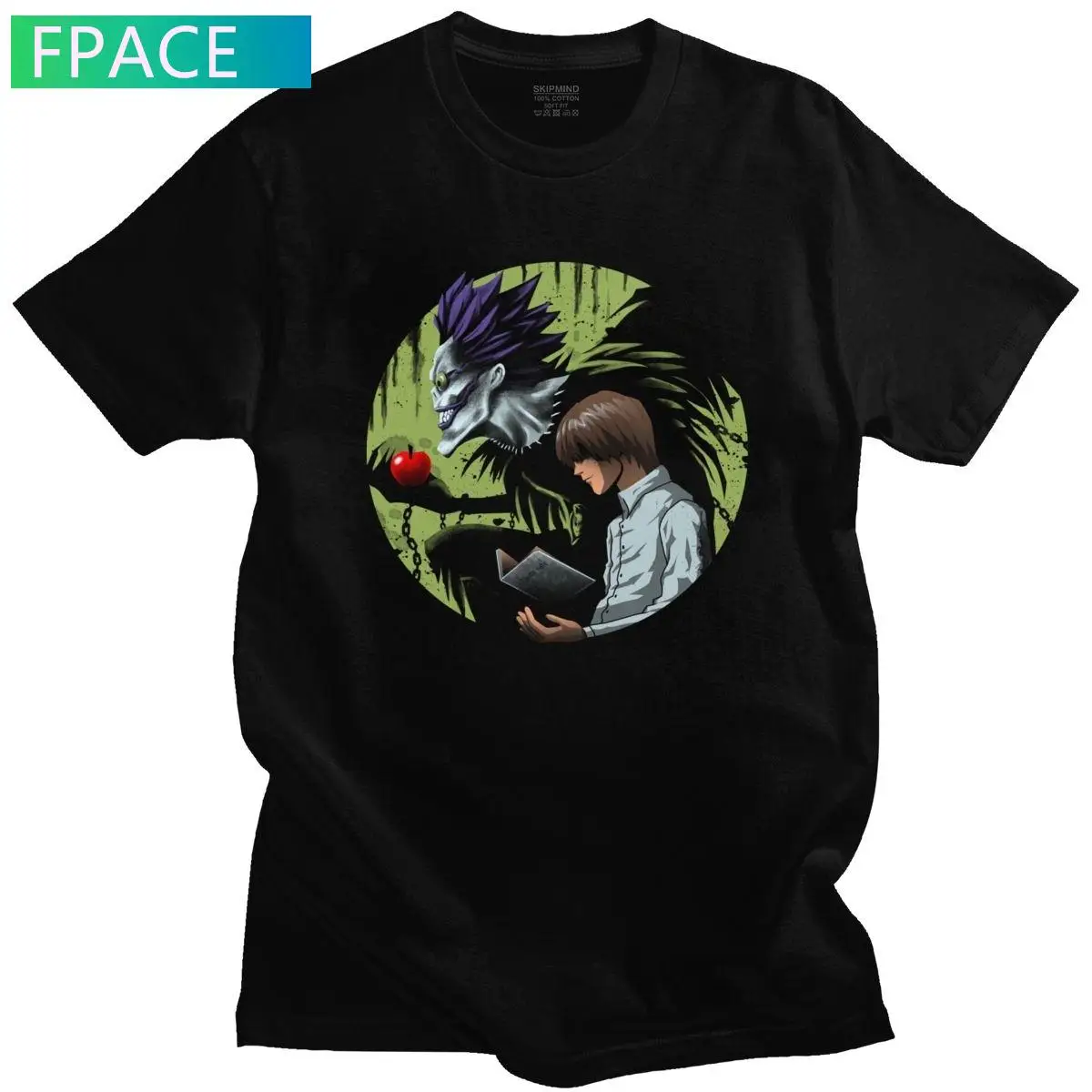 

Cool Death Note Shinigami Ryuk T-shirt Men Short Sleeve Japanese Manga Anime Printed T Shirt Soft Cotton Light Yagami L Fans Tee
