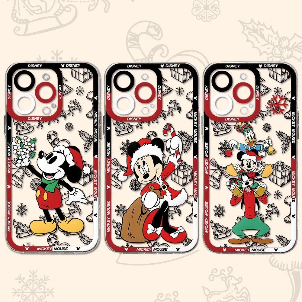

Christmas Mickeys Mouses Phone Case For Samsung A71 A53 A50 A52 A52S A72 A71 A22 A20S A20 A30 A11 4G 5G Disneys Transparent