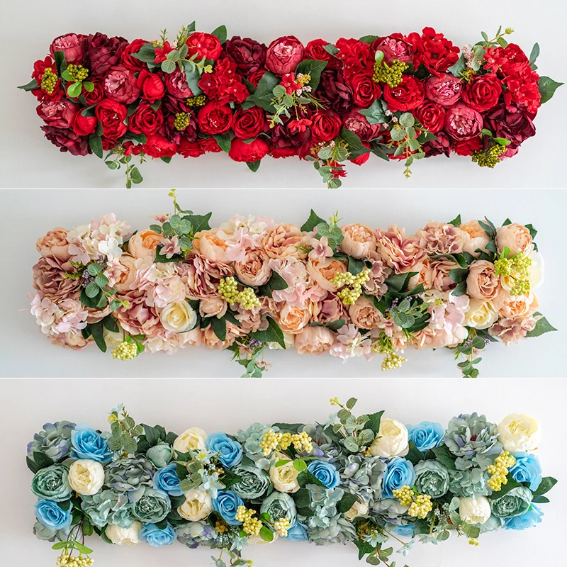 

100cm Luxury Artificial Flower Row Arrangement Decor for Party Wedding Arch Backdrop Road Cited Flower Rose Wedding Arrangements