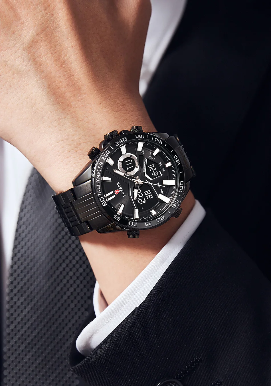 Men Watches Quartz Digital Male Clock Military Sport Blue Stainless Steel Man's Wrist watch_voghion.com