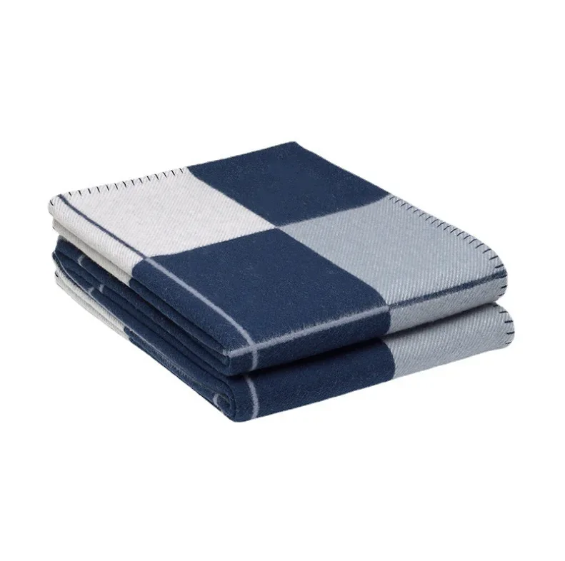 130x170cm Plaid Cashmere Blanket Super Soft Wool Scarf Shawl Winter Warm Luxury Plush Sofa Bed Fleece Knitted Throw Cape Blanket 2
