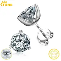 Luxury Triangle Moissanite Eearring 925 Sterling Silver Earrings For Women Silver 925 Fine Jewelry