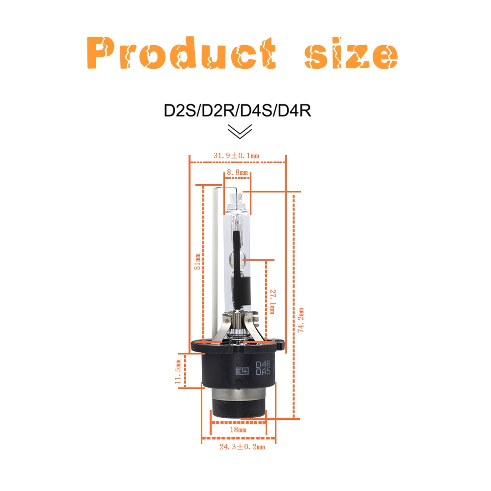 HID Xenon Headlight Bulb Car Headlight Bulbs 12V 35W D2R D2S D4R D4S D3S 2 PCS