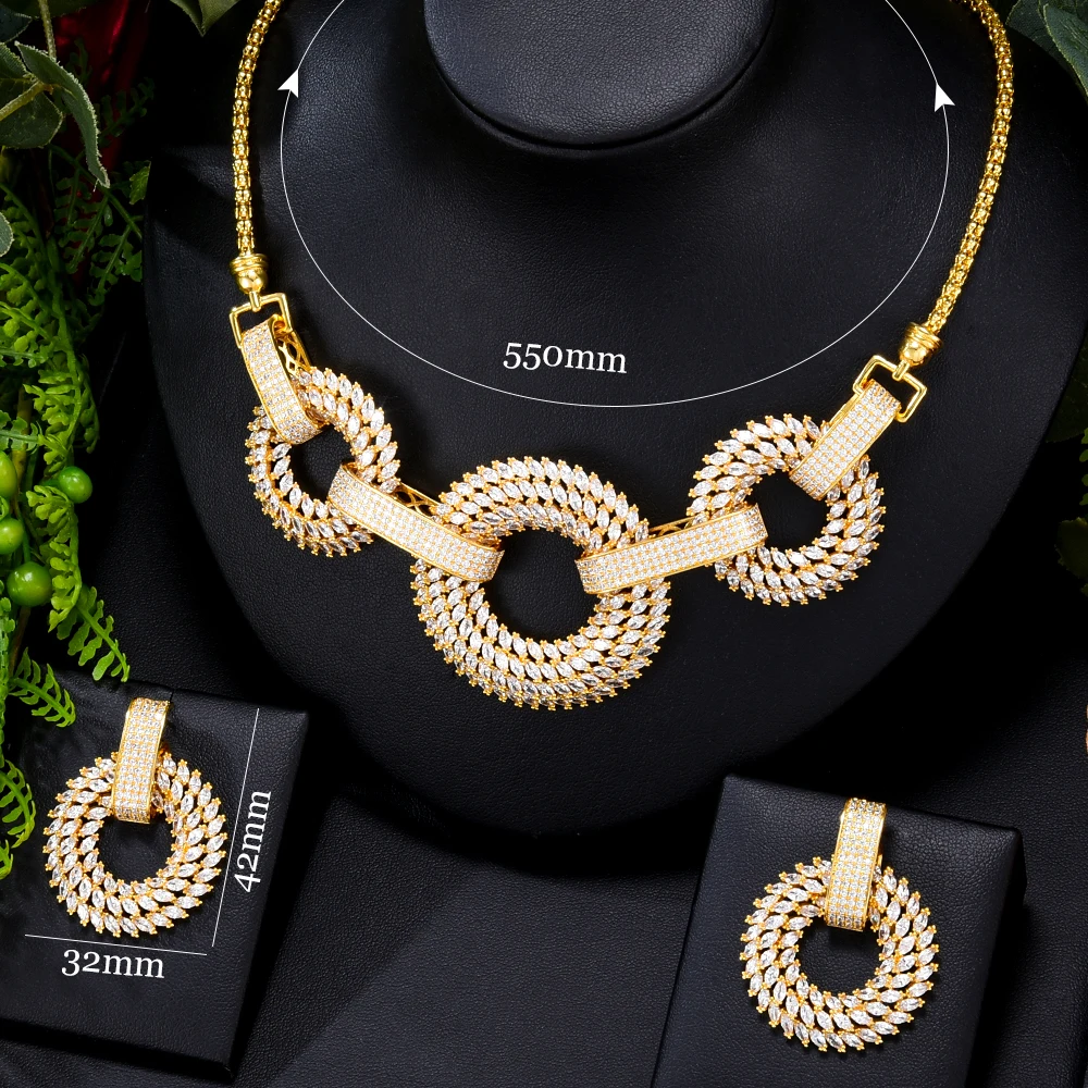 Missvikki New Trendy Big Round Pendant Necklace Earrings