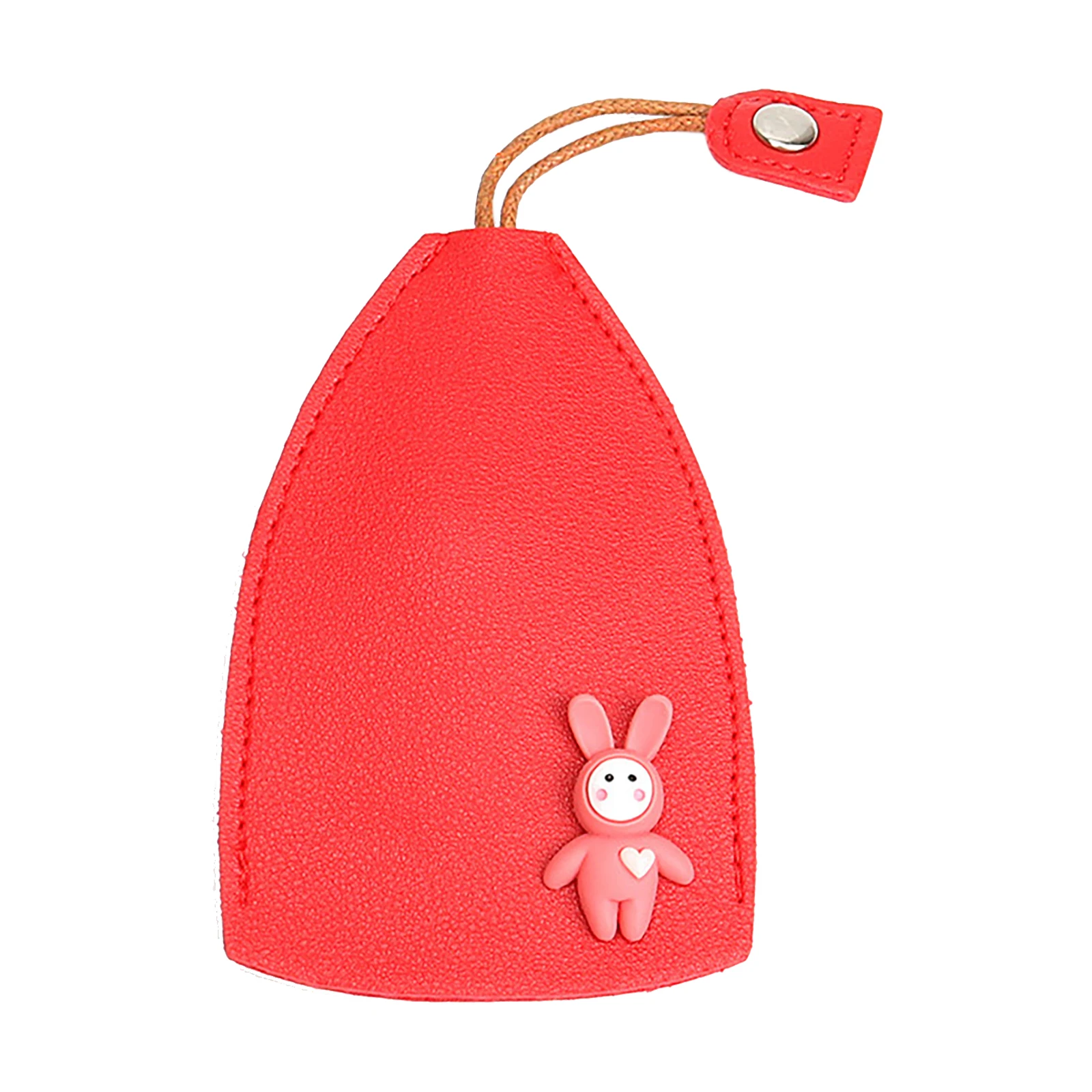 Cute Rabbit Creative Pull Type Key Bag PU Leather Key Wallets Housekeepers Car Key Holder Case Leather Keychain Pouch Sleeve