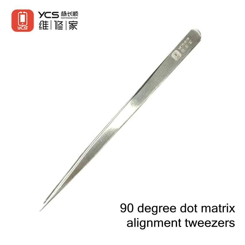 YCS 90 Degree Dot Matrix Positioning Tweezers for Mobile Phone Repair High Precision 13/14 Free Open Dot Matrix Repair Tweezers