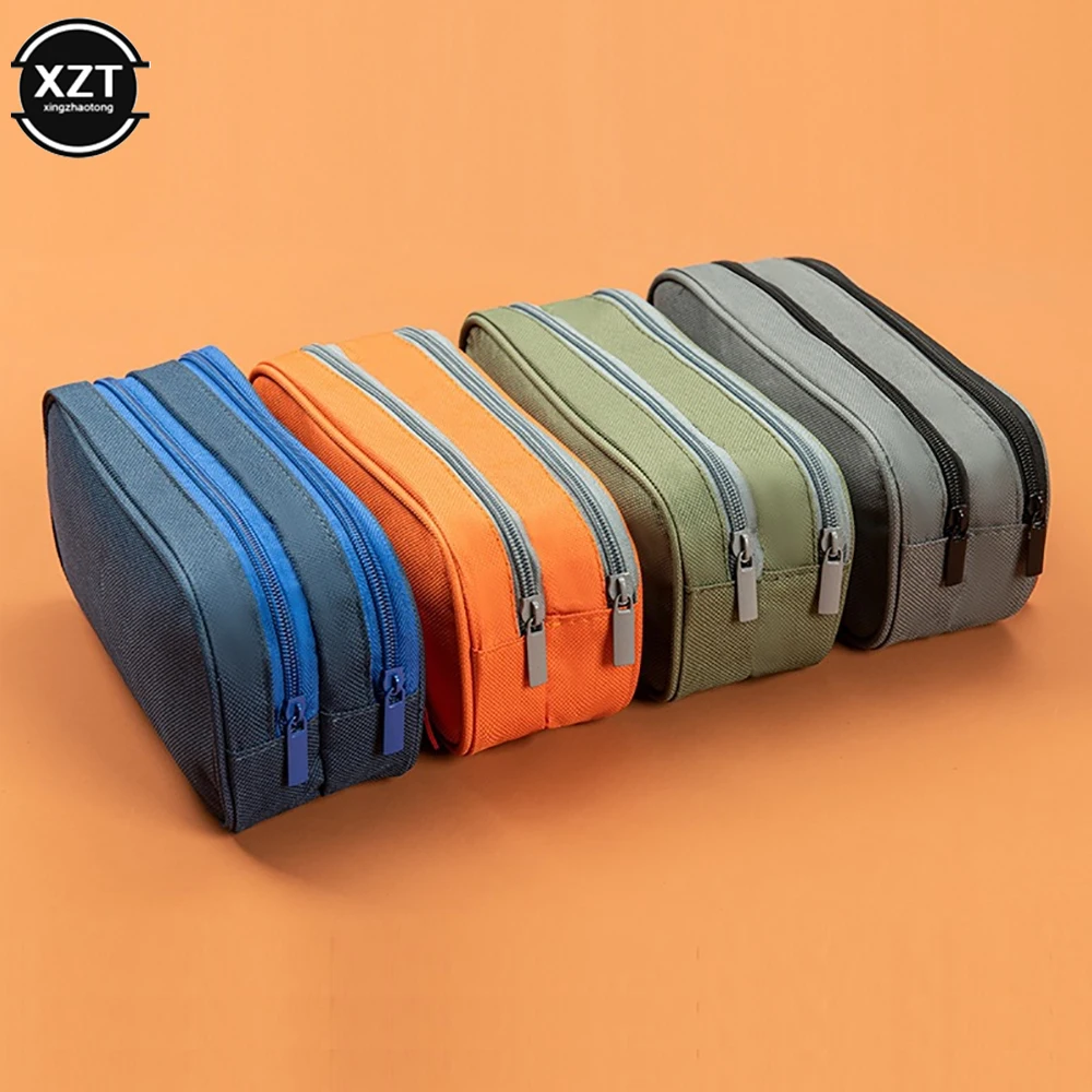 Double-zipper-camouflage-canvas-pencil-case-Boys-pencil-bag-School ...