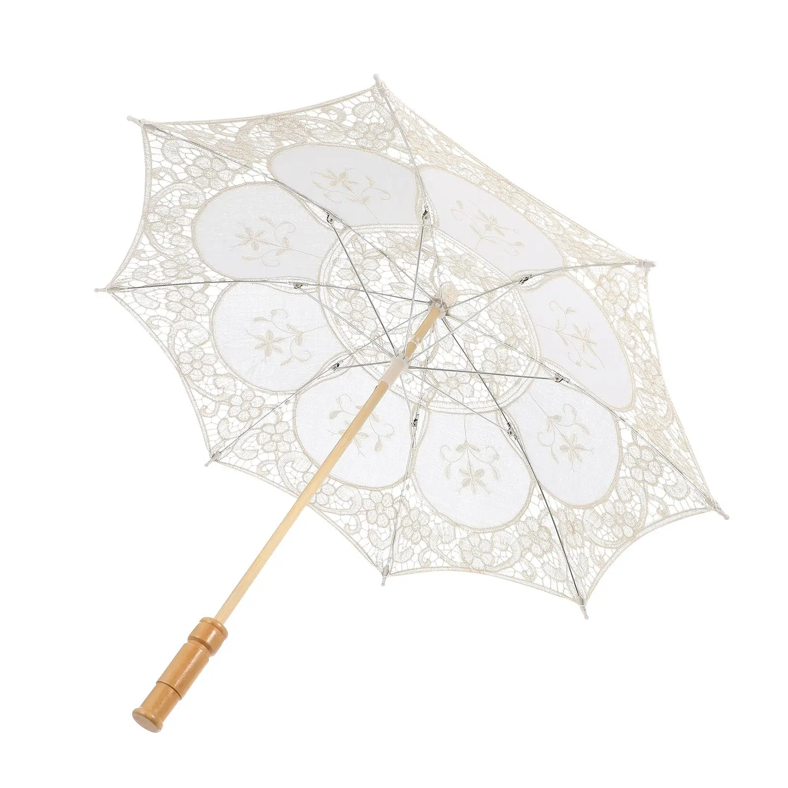 Lace Vintage Wedding Umbrella Clear for Women Photography Child Cream Parasol Handheld