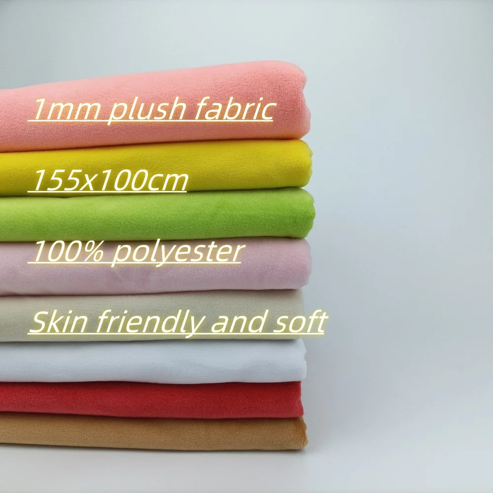 

155x100cm Excellent Quality Faux Fur Fabric 1mm 100% Polyester Soft Sewing Fabric DIY Handmade Dolls/Costumes Plush Fabric