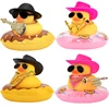 Car Duck Ornament Dashboard Decorations for Car Rubber Accessories with Sunglasses Hat Necklace Swim Ring and Mini Musical Instr 1