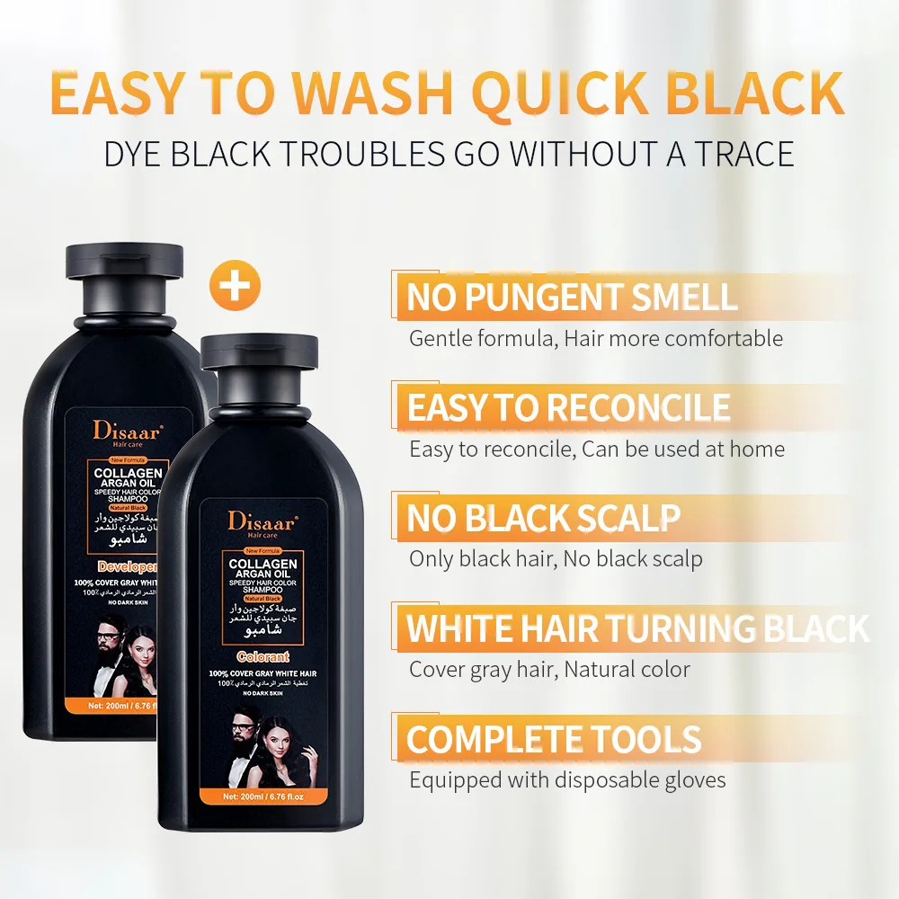 200ml and 200ml Collagen Glycerin Hair Changing Agent Household Black Hair Changing Cream for Covering White