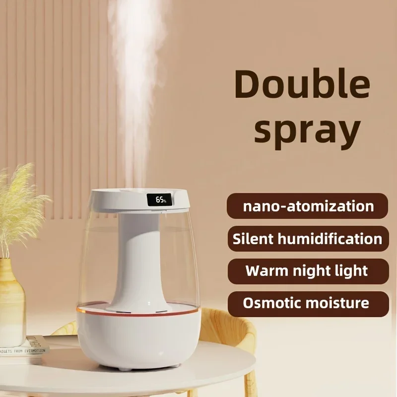 Portable Dual Spray Small Desktop Cool Mini Humidifier , For Office Bedroom, Travel, Plants, Dual Humidifier Mode, Super Quiet