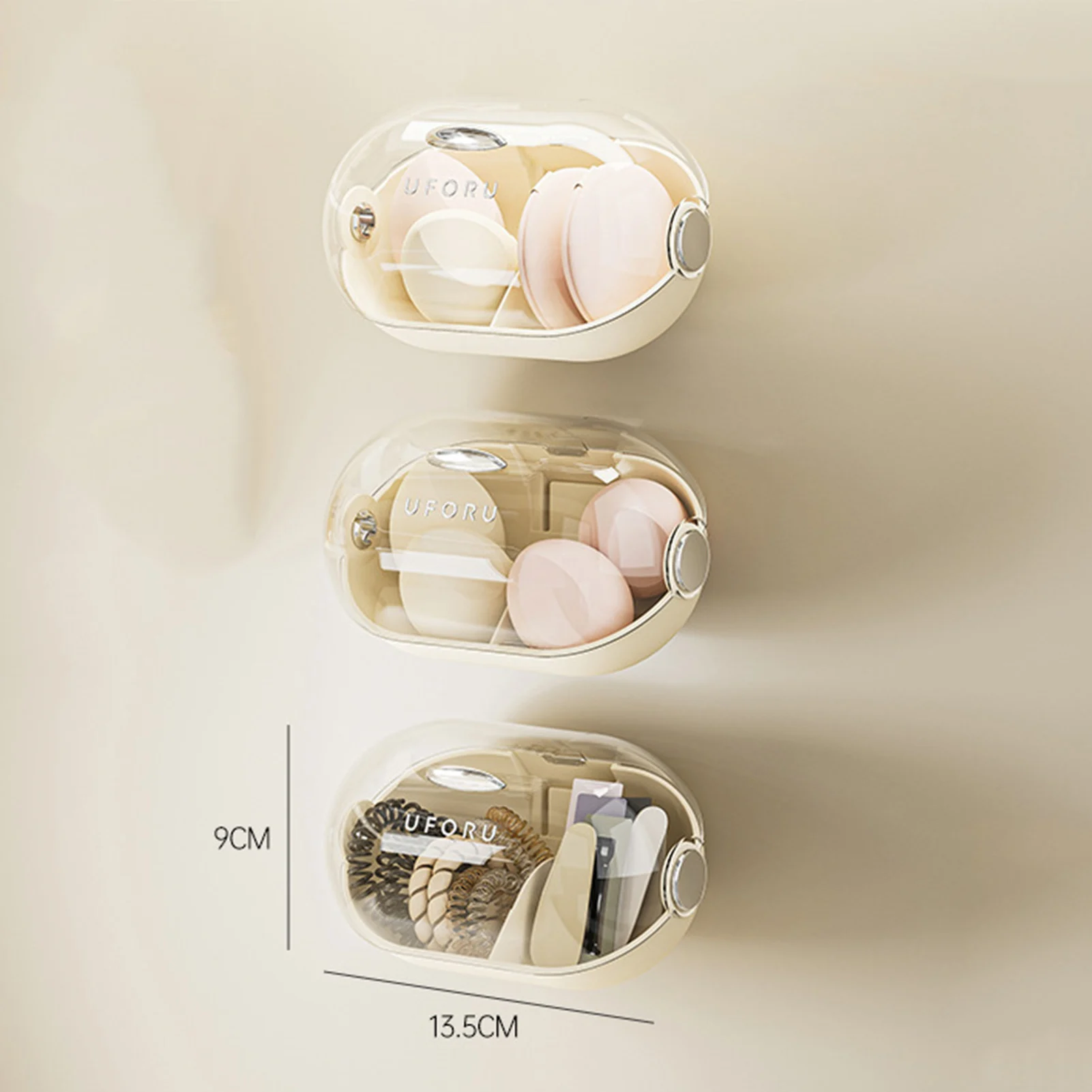 Wall Beauty Egg Storage Box Transparent Lid Shelf Organizer for  Pencils Sponge Beauty 5