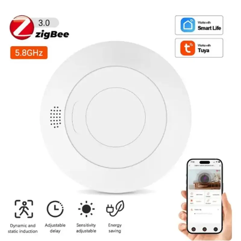 A29F-Mmwave 레이더 스마트 인간 존재 감지 센서 안정적인 성능 에너지 절약 간편한 설치 스마트 라이프 Zigbee Tuy