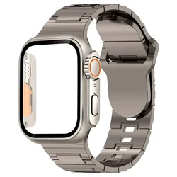 Mecha Sport Silicone Loop Band with Enhanced Protective Ultra Case for 38mm Series 3 2 1 (Titanium ultra Case)