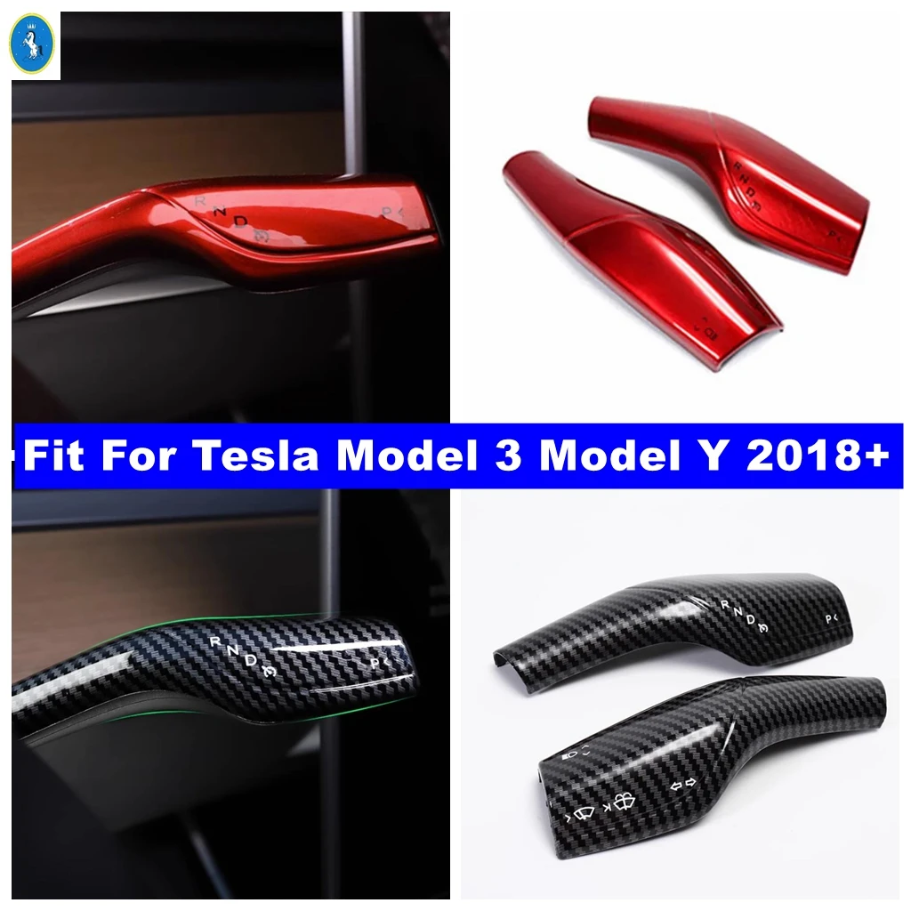 

Car Gear Shift Cover Steering Lever Handle Protection Shifter Shell Wiper Accessories Fit For Tesla Model 3 Model Y 2018 - 2023