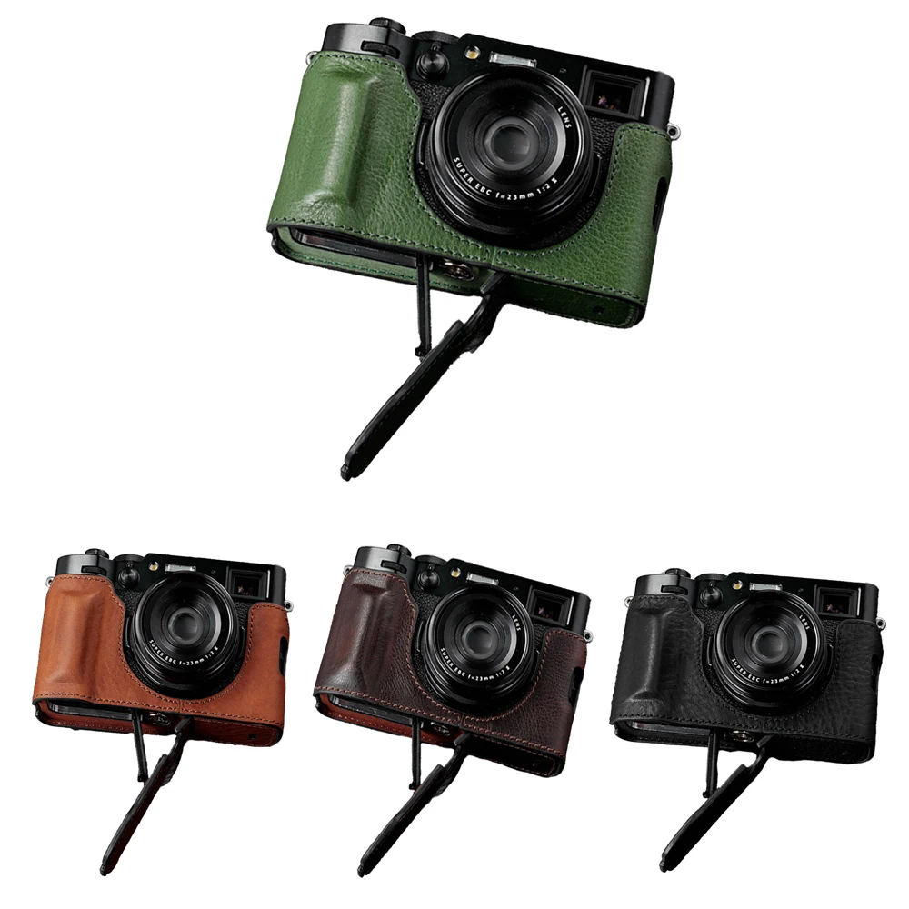 本革カメラケース,手作り,fjifilm x100vi用バッグ,ハーフボディ,カメラ