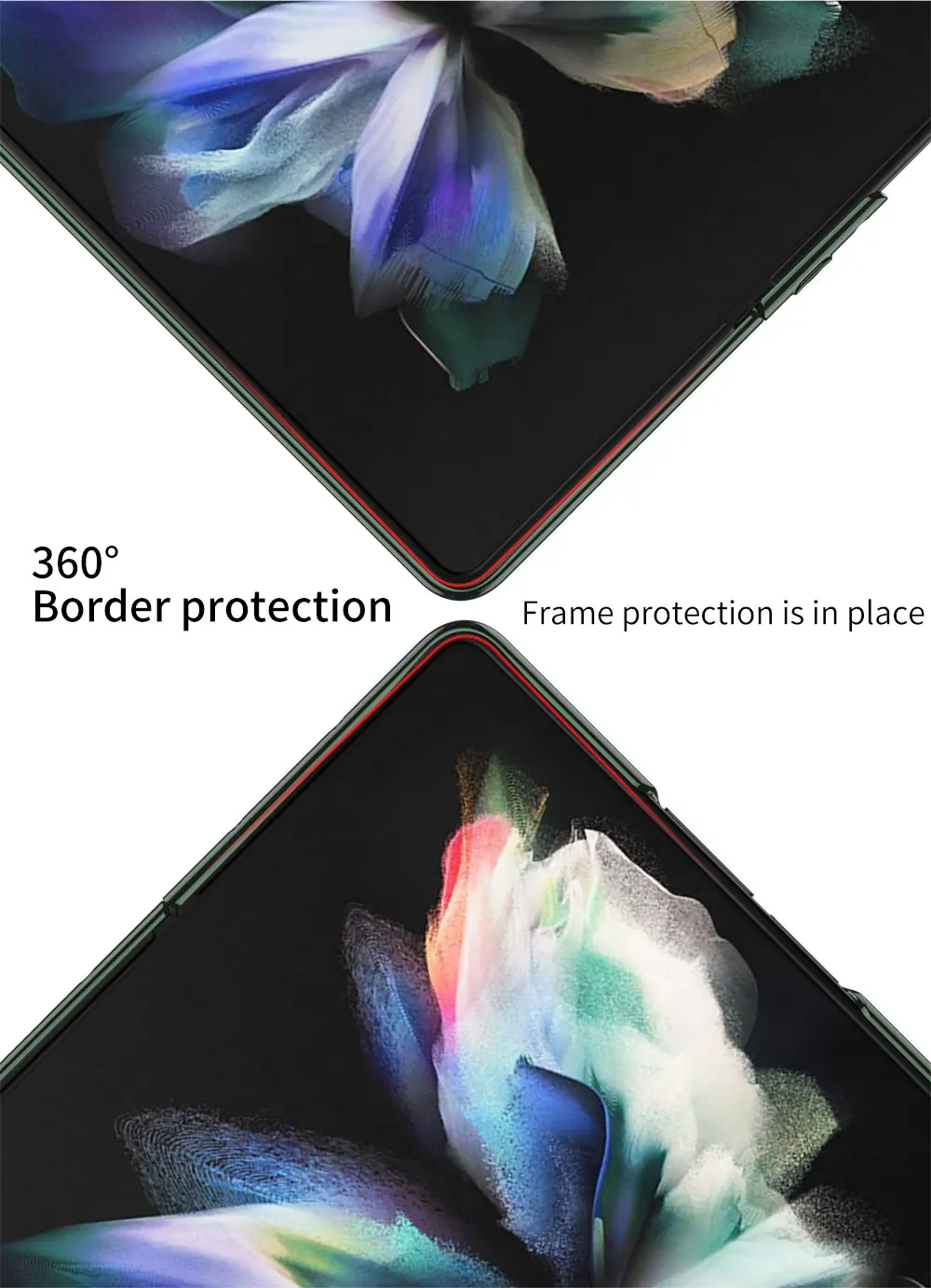 Luxury Plating Screen Glass Case For Samsung Galaxy Z Fold 3 Camera Protection H