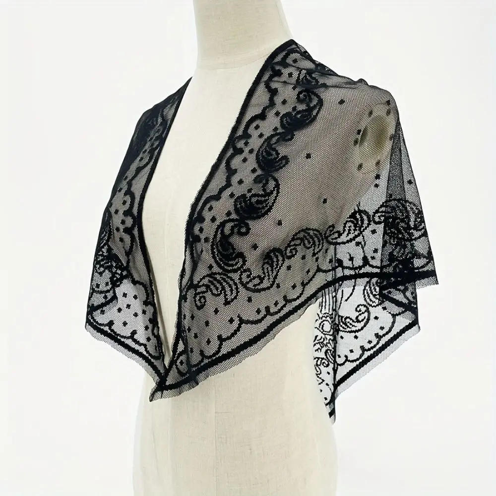 Polyester Lace Scarf for Women Thin Hair Accessory
