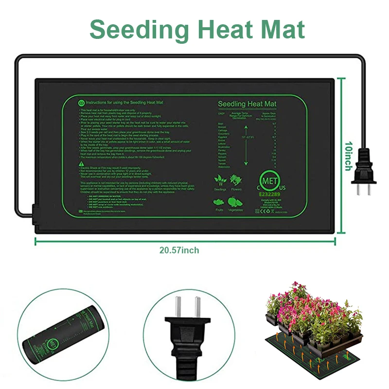 110V/220V Seeding Heat Mat Waterproof Plant Seed Germination