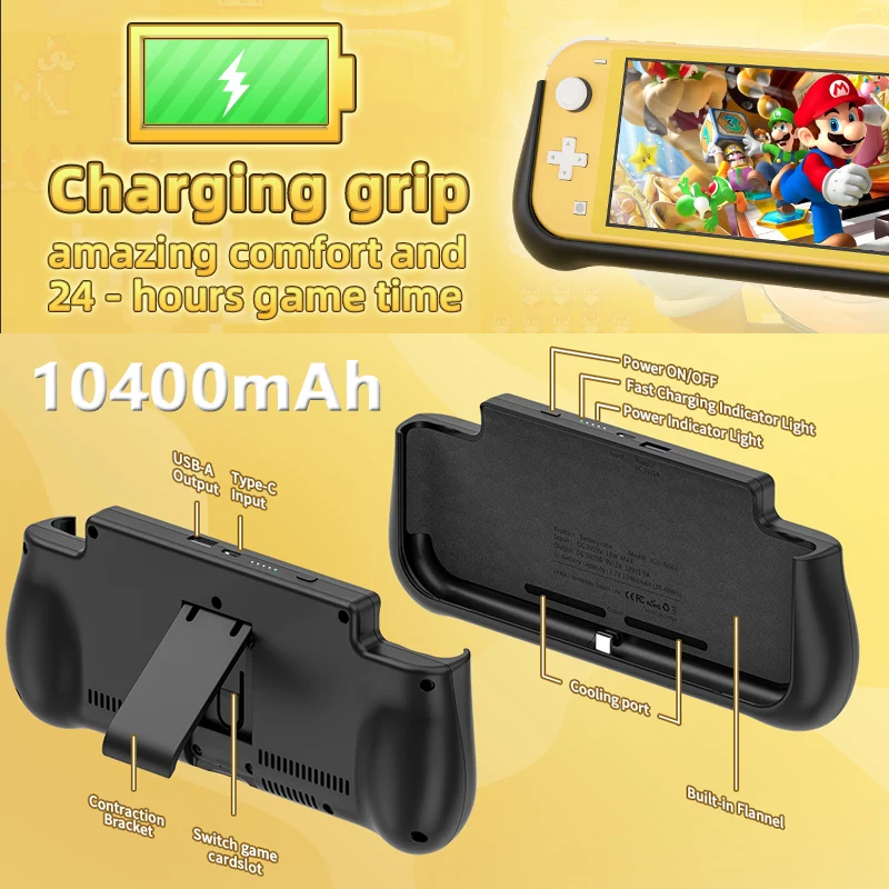Battery Charger Case For Nintendo Switch Lite Fast Charging Power