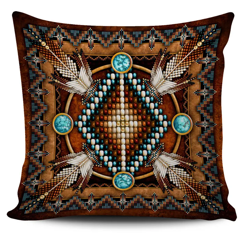 Native Pattern Original TribE Funny Newest Home Bed Throw Pillow Case Polyester Decorative 3D Print Pillowcases Sofa Cover A-1 tropical plants pillow case polyester decorative pillowcases green leaves throw pillow case kussensloop almohada poszewka