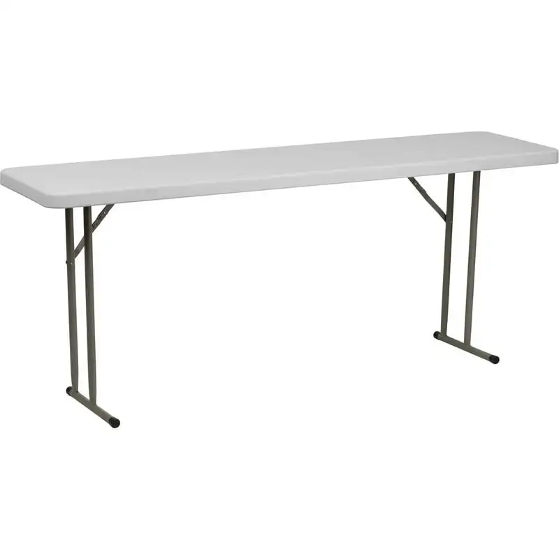 

(Set of 2) Granite White Plastic Folding Training Table RB-1872-GG Ultralight Hiking Climbing Picnic Folding Tables