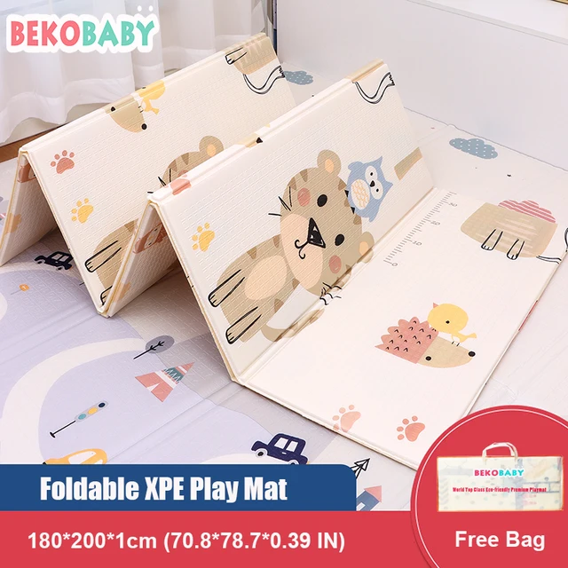Bekobaby 200*180cm XPE Mat Foldable Cartoon Baby Play Mat Kids Waterproof Climbing Pad Puzzle Rug For Children Anti-skid Carpet 1