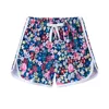 Kids Girls Beach Shorts Pull-on Summer Graphic Active Shorts Little Girls Swim Short Pants Decorative Drawstring Bathing Shorts 4