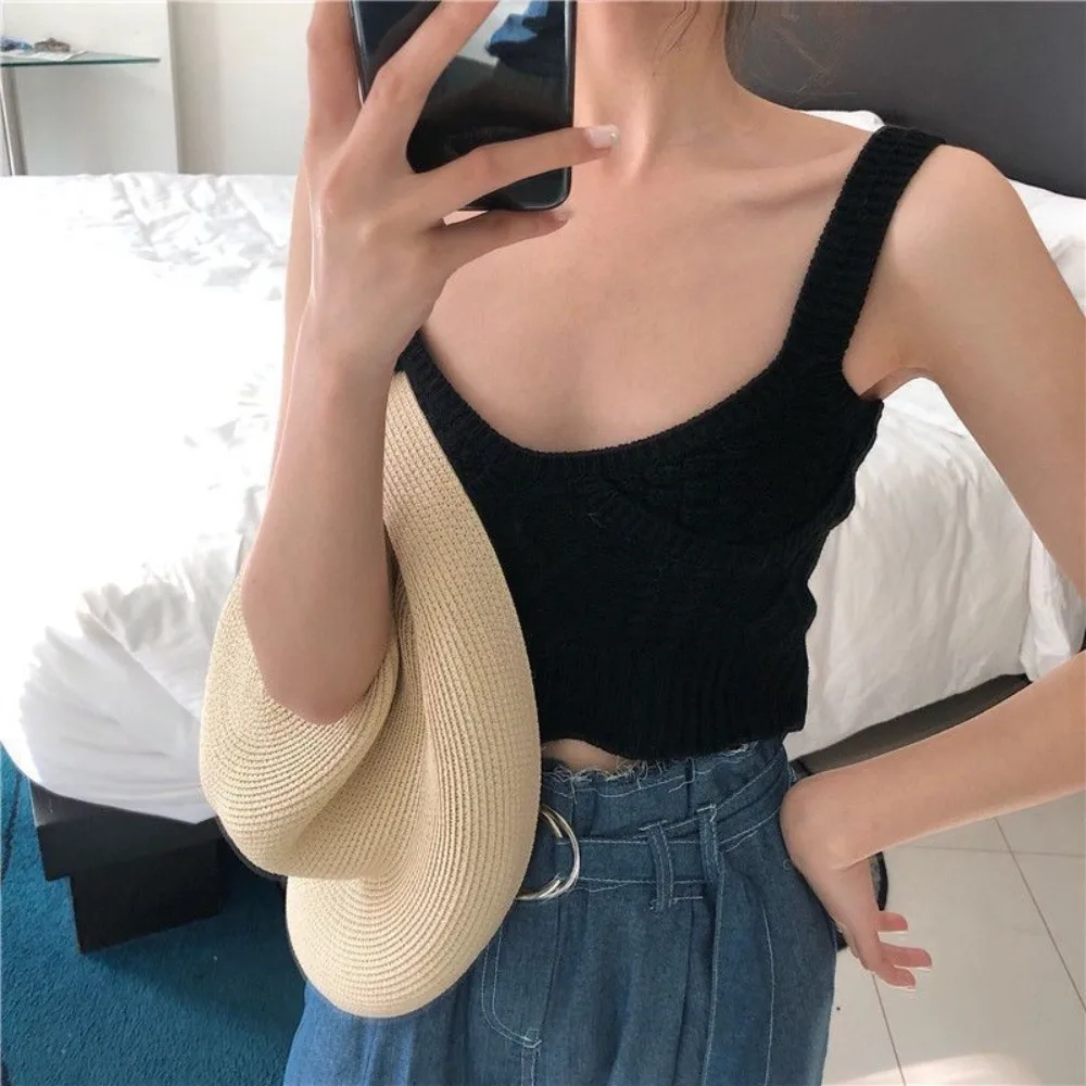 

Летняя трикотажная майка на бретельках, новинка, сексуальная майка Спайс для девушек, повседневный милый жилет, уличная одежда