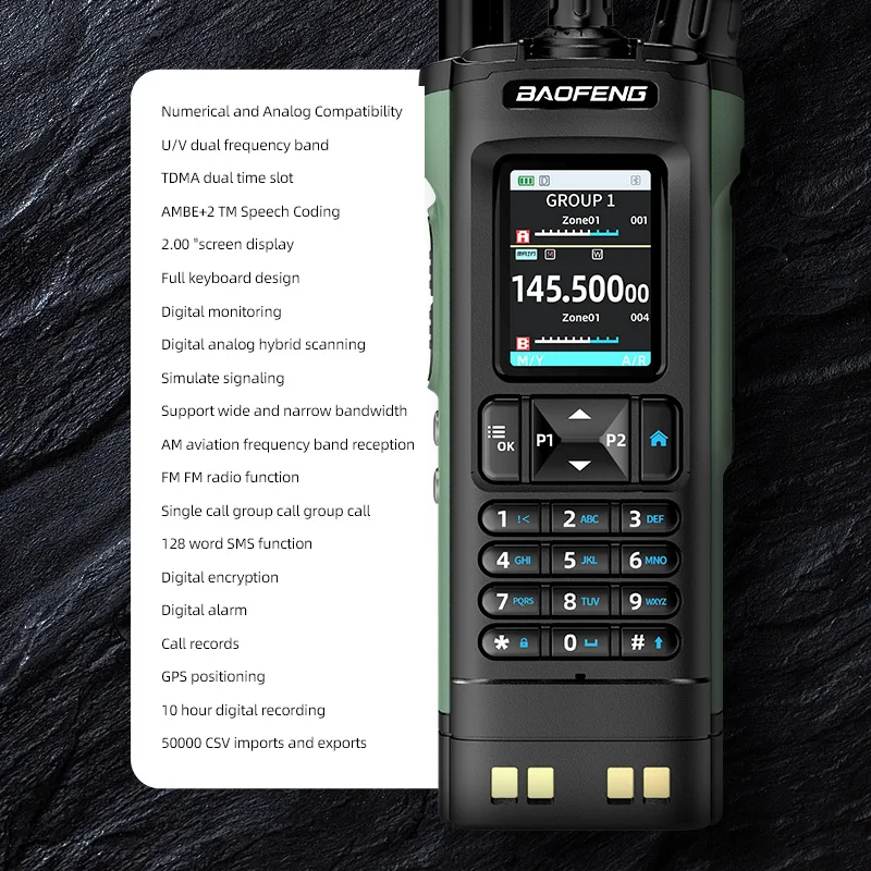 New BAOFENG DM32 Walkie Talkie DMR GPS 10W   Programming Multi Band Wireless Copy Frequency Type-C UV32 Ham 2 Way Ra 2
