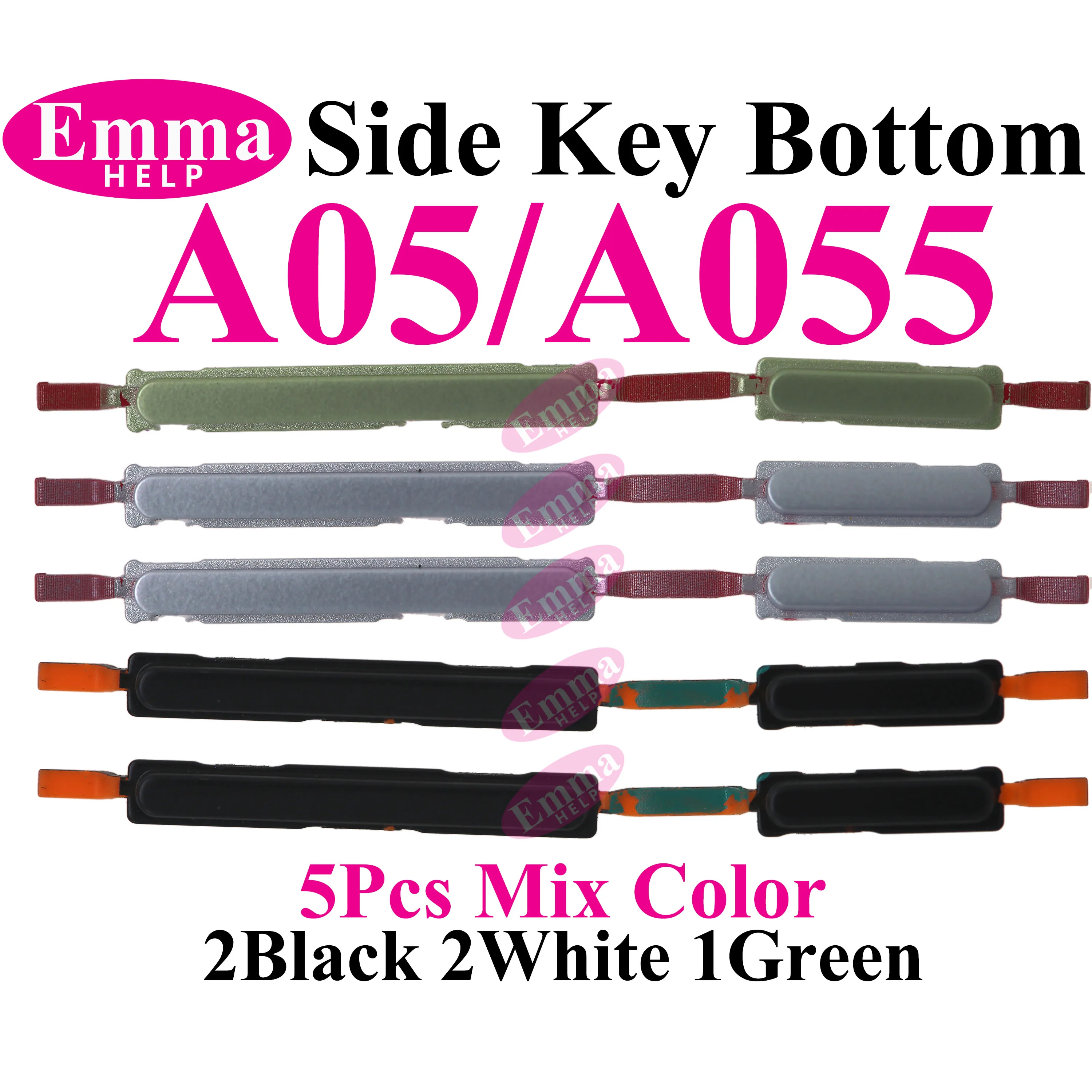 Side Volume and Power Button Key Set (5-Pack) for Samsung Galaxy Phones