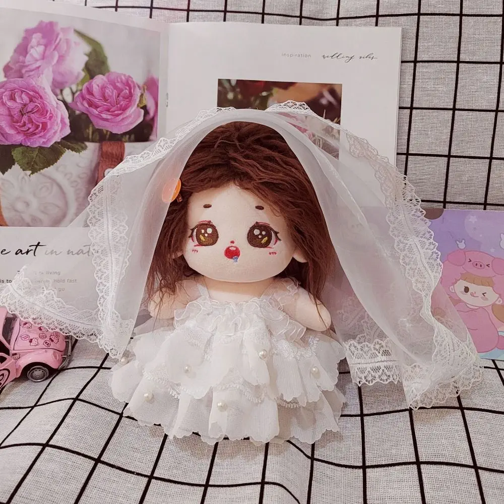 Wedding Dress 20cm Cotton Clothes White Gauze Skirt Dress Up Cotton Outfit Dress Cute Mini 20cm Flower Dress