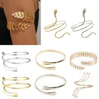 Alloy Spiral Armband Upper Arm Cuff Armlet Bangle Bracelet Egyptian Costume Accessory for Women Gold Silver Color 1