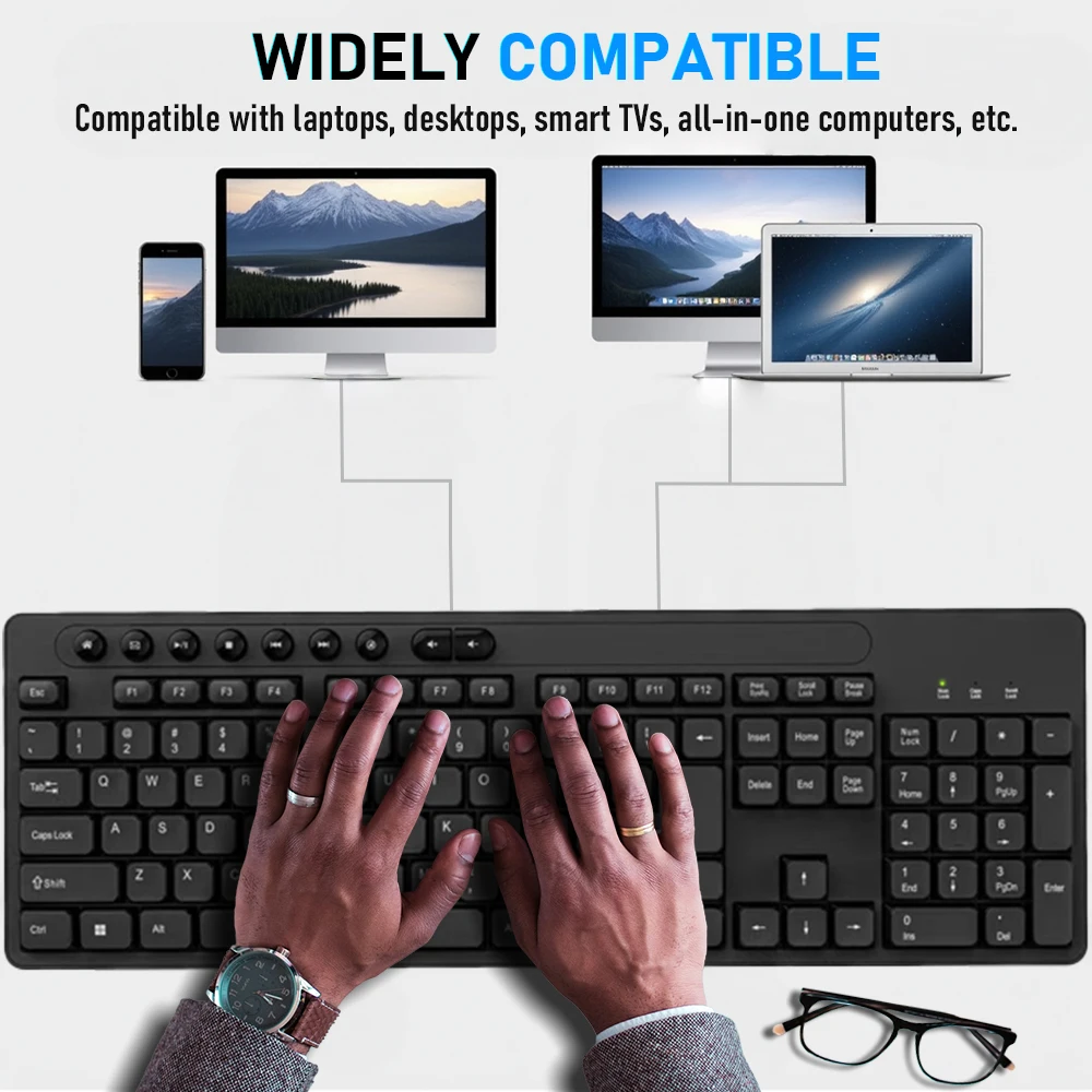 113-Tasten-USB-Tastatur mit Kabel und Maus-Kombination, weitestgehend kompatibel, ergonomisches Design, geeignet für Büro-, Heim-, Laptop- und Desktop-Computer_voghion.com