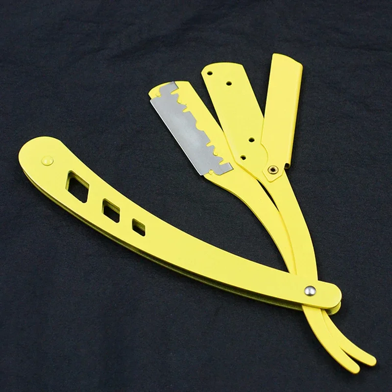 Barber Antique Black Folding Tools Hair Razor and Blades Men Shaving Shaving Knife Unisex Hair Removal (Without Blade)