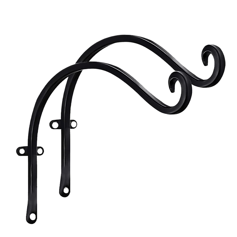 2Pack 12Inch Heavy Duty Metal Hanging Planter Hook Wall Hook Hanging Plant Brackets For Bird Feeders Wind Chimes