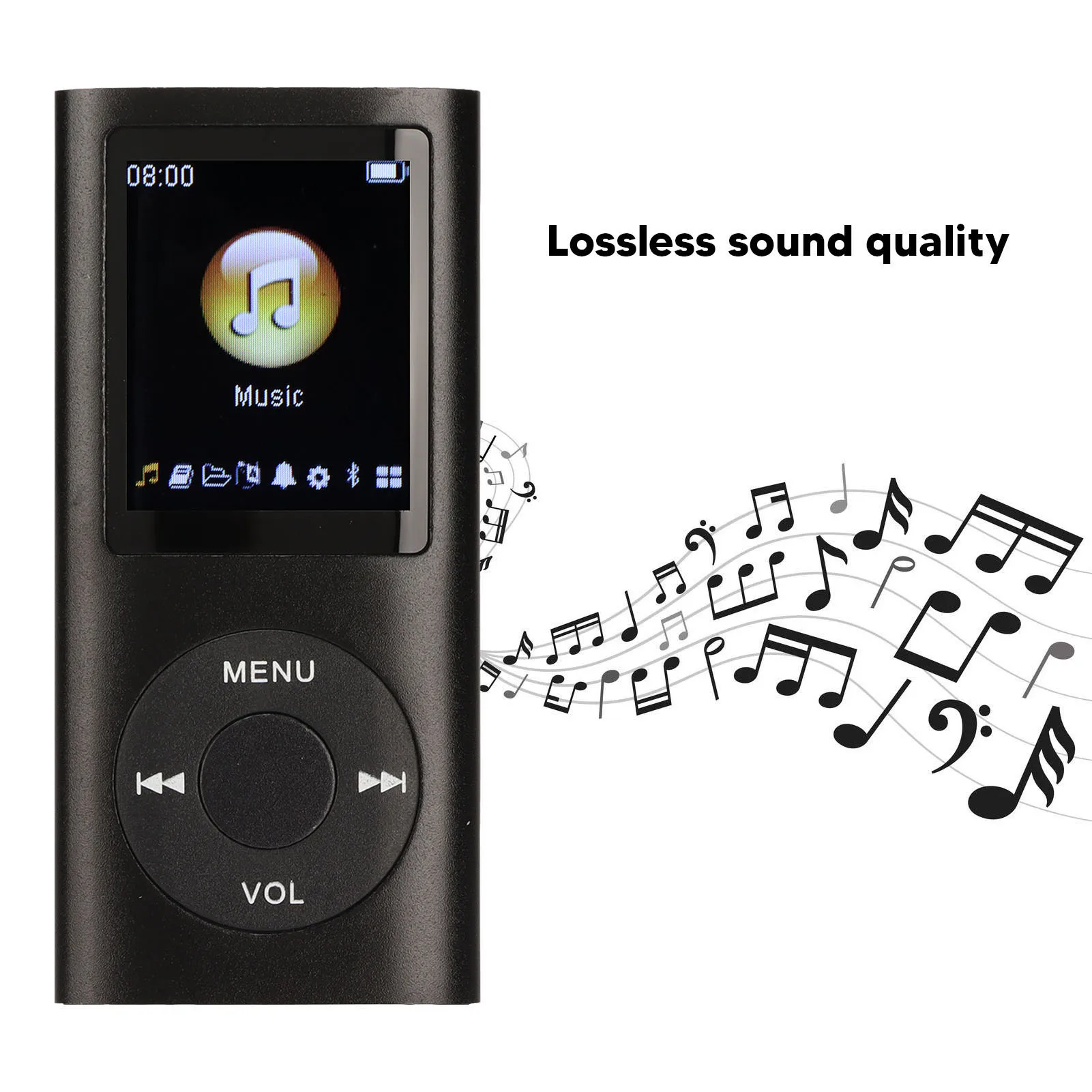 Sleek & Stylish Portable MP3 Player with Lossless Sound and 1.8-Inch LCD Screen
