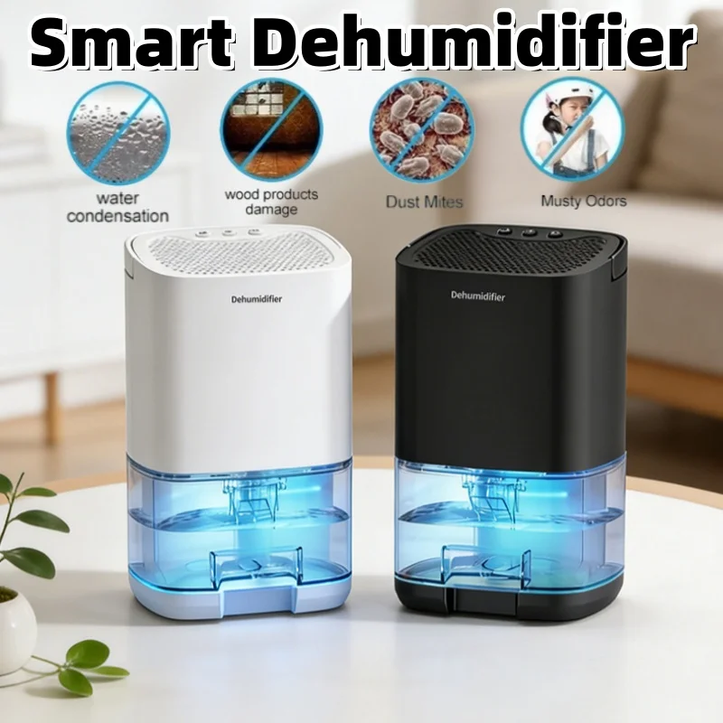 Smart Compact Air Purifier & Dehumidifier Ideal for Home Office Bedroom Kitchen Living Room Mini Unit with Deodorizer EU/US Plug 1