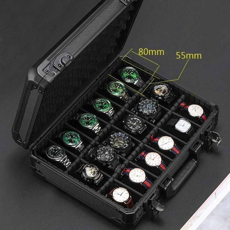 Luxury Watch Storage Boxes Men Mechanical Wrist Watches Organizer Box with Lock Portable Travel Watch Bracelet Organizing Case