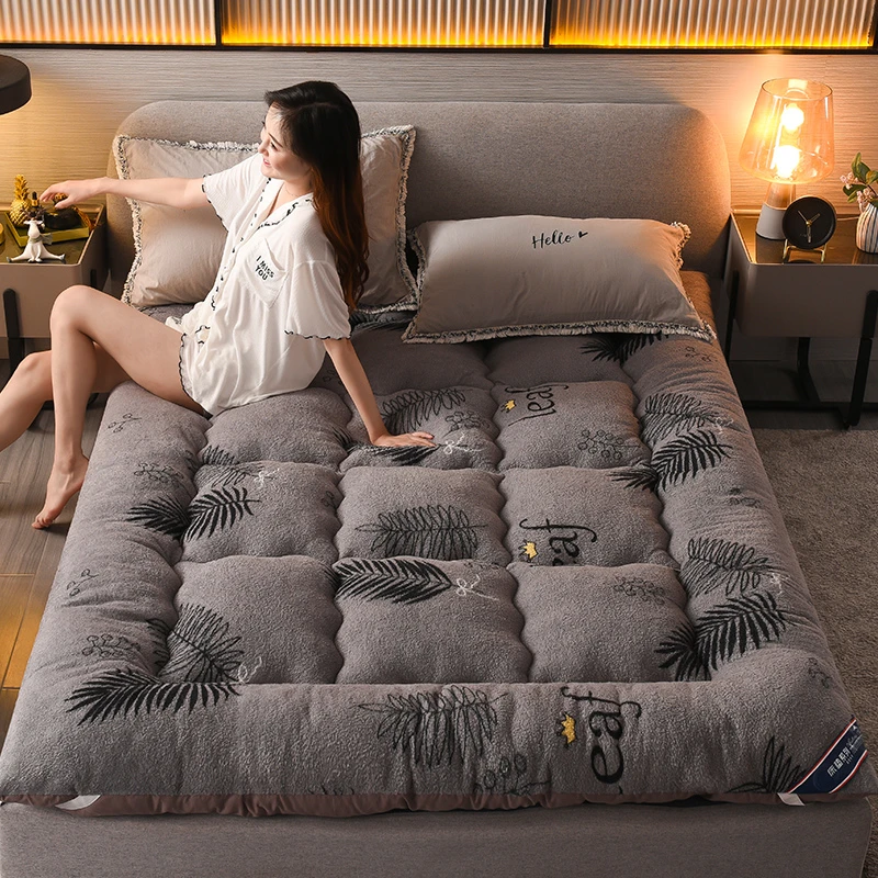 Colchón de lana de cordero grueso, cama supercálida de 1,5 m, 1,8 m,  almohadilla tatami, cama doble, colcha, 2x2,2 m| | - AliExpress