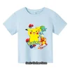 Summer New 3-14 Year Old Children's Pokemon Fashion Clothing Boys Short Sleeved Pikachu T-shirts Girls Casual T-shirts 3