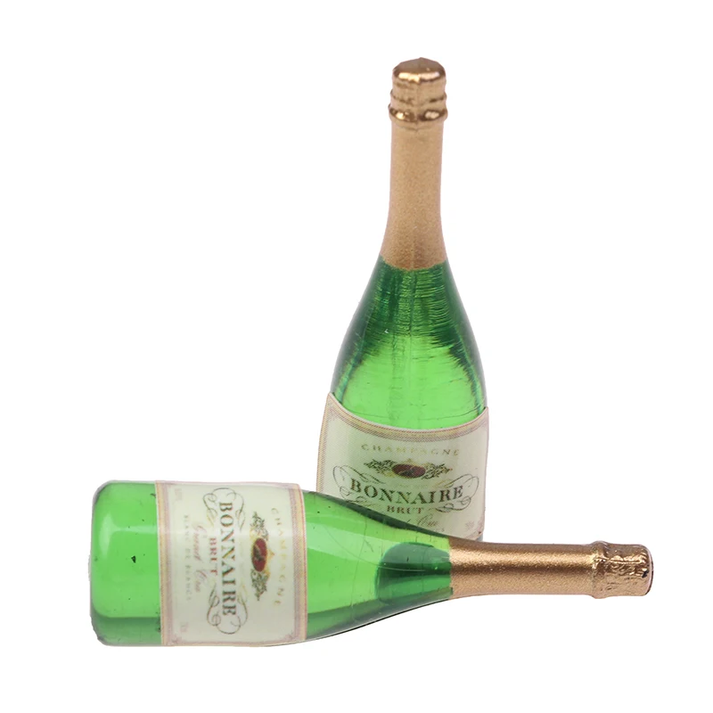 Neue 2Pcs Puppenhaus Miniatur Glasförmige Champagner Flaschen Glas Schnaps Flaschen Mini Wein Trinken Für Barbies Blyth Puppen Küche spielzeug – Detail 7