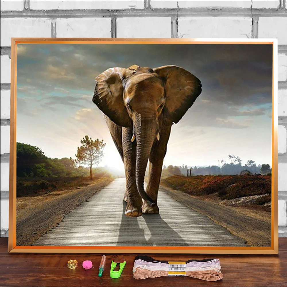 Baby Elephant Animals Printed Fabric 11CT Cross Stitch Patterns Embroidery DMC Threads Sewing Handicraft Hobby Promotions |