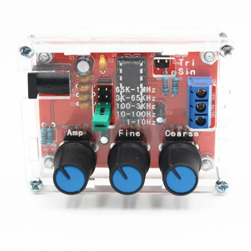 XR2206 Function Signal Generator DIY Kit Sine/Triangle/Square Output Signal Generator Adjustable Frequency Amplitude 1Hz-1MHz