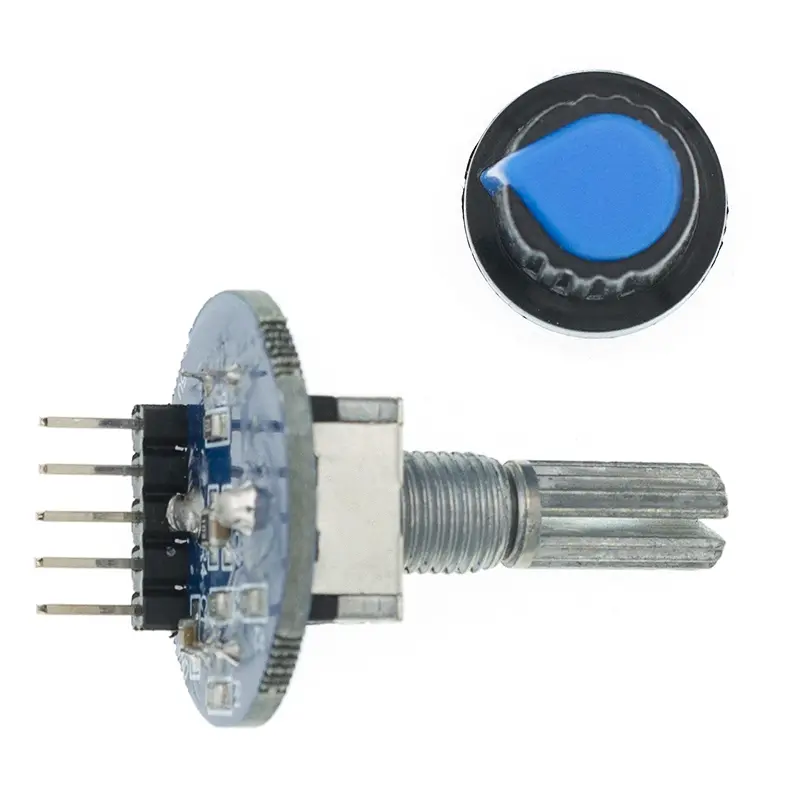 TENSTAR 2PCS Rotary Encoder Module Brick Sensor Development Round Audio Rotating Potentiometer Knob Cap EC11 image 6