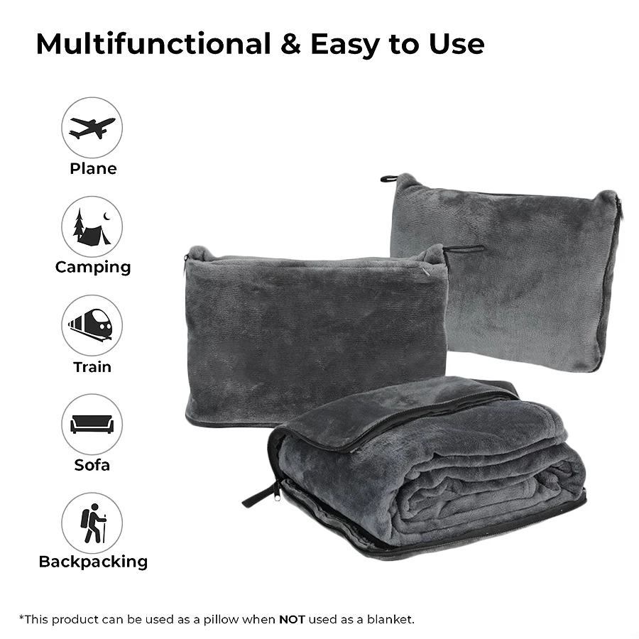 Portable Travel Blanket  Soft 2-In-1 Aviation Multifunctional Blanket, Suitable For Travel Pillows In Camping And Other Places 5