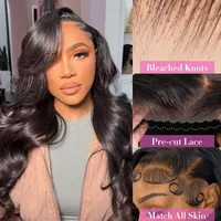 Perruque Lace Closure HD 5x5, Cheveux Humains Body Wave, Sans Colle, Lace Front, Noire, Densité 250%, Prête à Porter pour Femmes 3